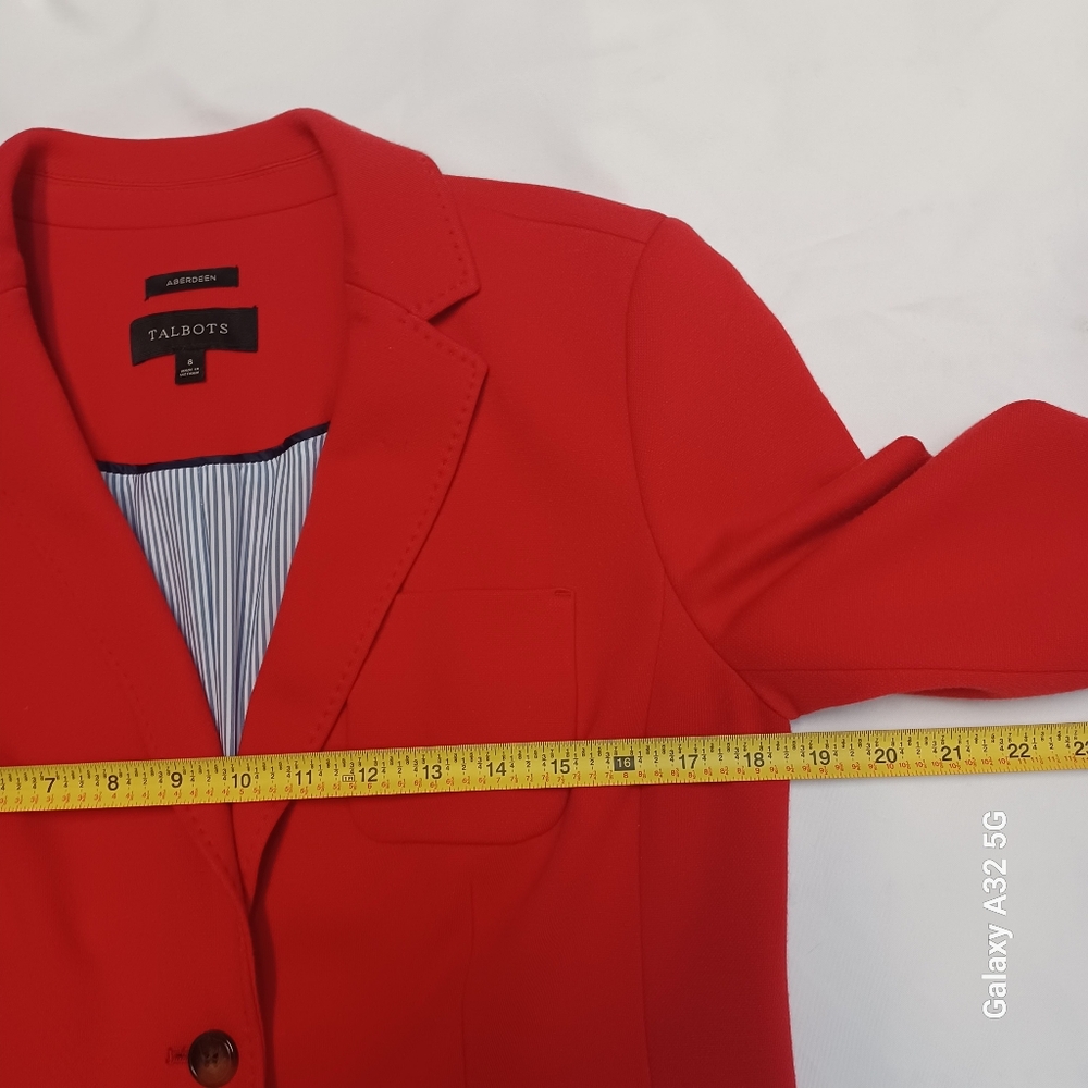 Talbots Vibrant Red Blazer elegance and comfort  Size 8 - Picture 15 of 16
